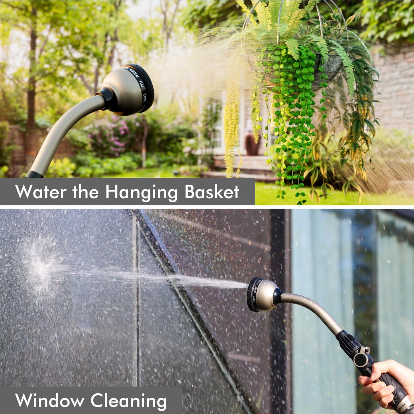 RESTMO Watering Wand Heavy Duty, 15-Inch Long Hose Nozzle Sprayer