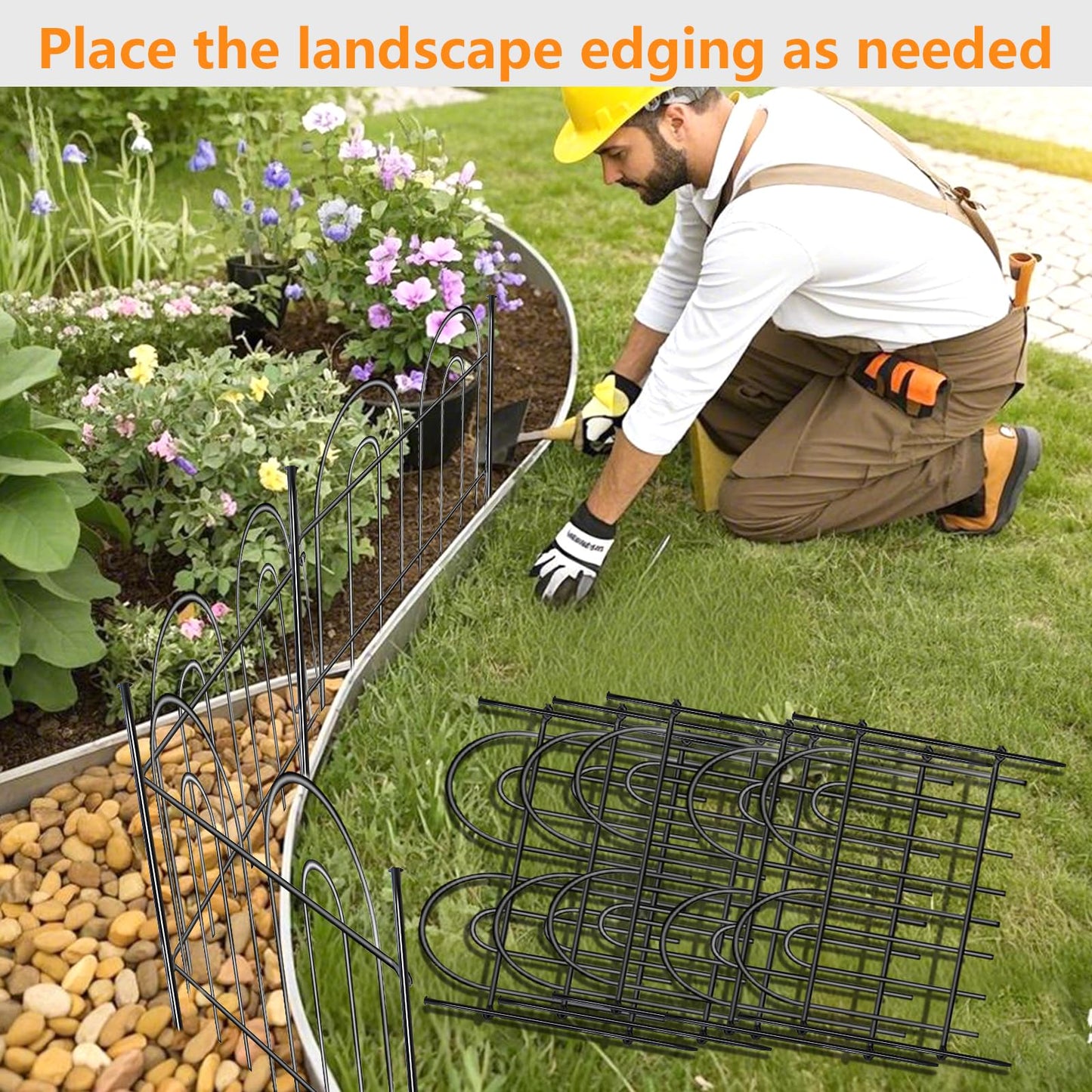 45ft X 13in Animal Barrier Fence, 32 Panels No Dig Fence for Dogs Rabbit, Anti Digging Defense