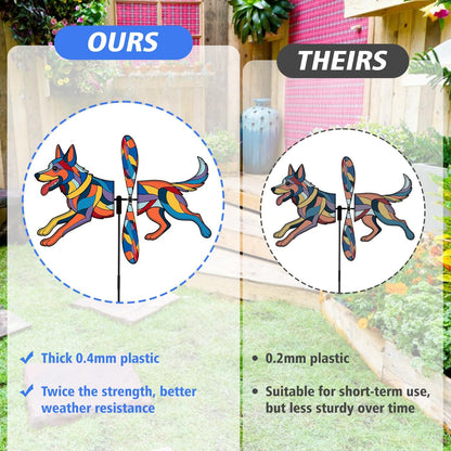 German Shepherd Petite Spinner Outdoor, German Shepherd Dog Wind Spinner for Yard and Garden