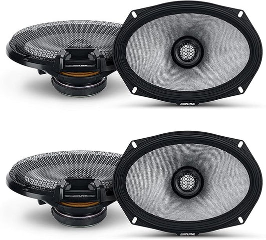 Alpine R2 Speaker Bundle -Two Pairs of R2-S69 6x9 R-Series High-Resolution Coaxial Speakers