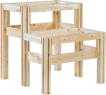Greenes Fence Two-Tiers Four Bucket Elevated Cedar Wood Garden Frame, 30 in. x 28 in. x 30 in. - Made in USA with North American Cedar