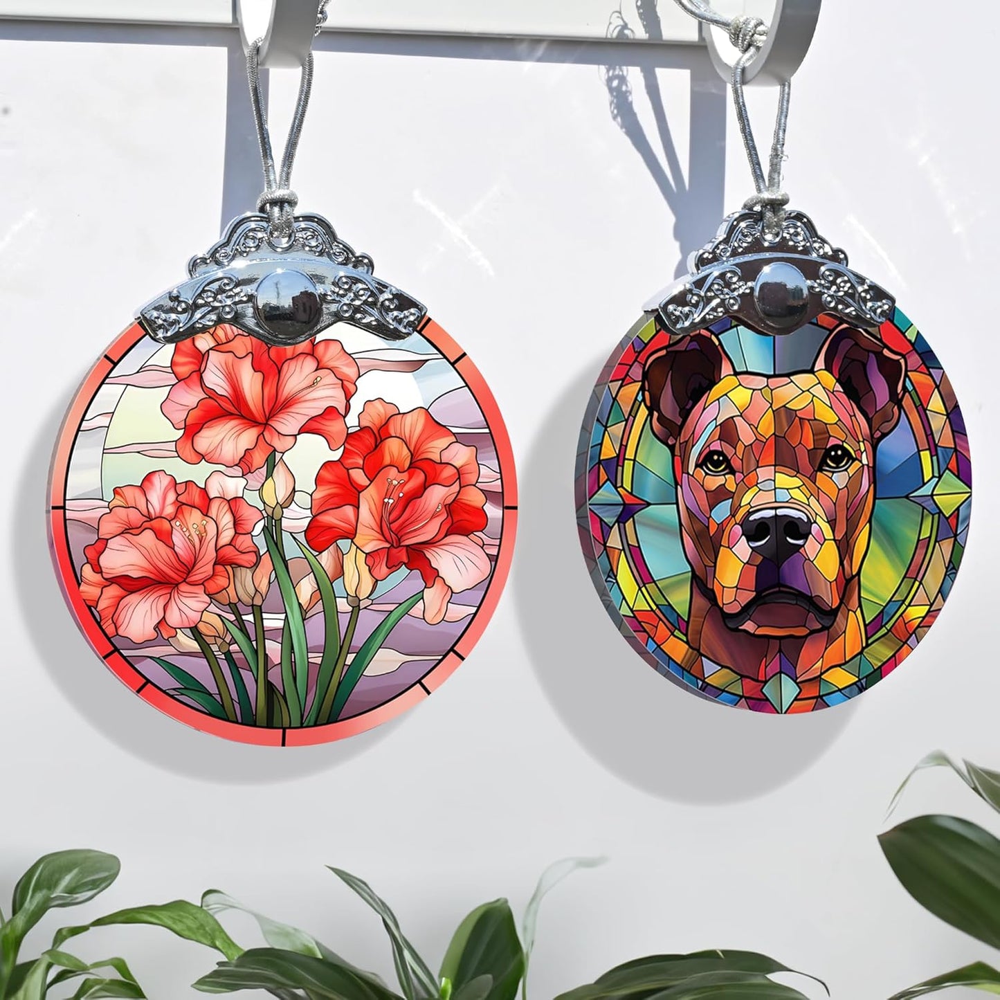 Dog Ornament, American Staffordshire Terrier Hanging Ornament - Glass, Christmas, Thanksgiving, Birthday Decorations and Gifts