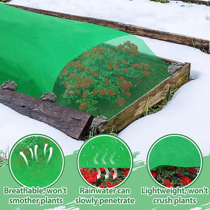 Alphatool 2.0oz/yd² Plant Covers Freeze Protection - 10 x 30 ft Easy of Use Green Winter Plant Frost Blanket Shield for Raised Beds, Reusable Garden Fabric Cloth Floating Row Cover for Outdoor Plants