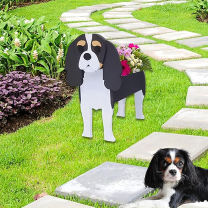 Cavalier King Charles Spaniel Dog Planter Plant Pots,Cute Garden Dog Flower Planter,Large Dog Planters Birthday Gifts for Women,Office,Indoor/Outdoor Decor(9.84 * 10.24 * 16in)