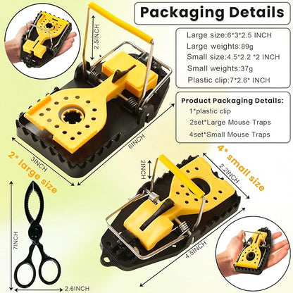 Mouse Traps, Rat Trap Indoor for Home -Quick Effectively Best Mouse Trap mousetraps Used Indoor & Outdoor Reusable Mouse Traps，snap Traps for mice Traps Used Basement/Garage/attic etc 9set