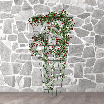 Green PVC Pot Trellis 57''x31.5 Metal Plant Stakes for Climbing Plants Pack of 2