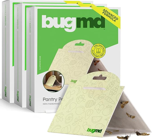 BugMD Pantry Pest Patrol (18 Count) - Moth Traps for Kitchen, Pantry Moth Trap, Bug Trap, Moth Traps for House Pantry, Get Rid of Pantry Moth, Kitchen Moth Trap Killer