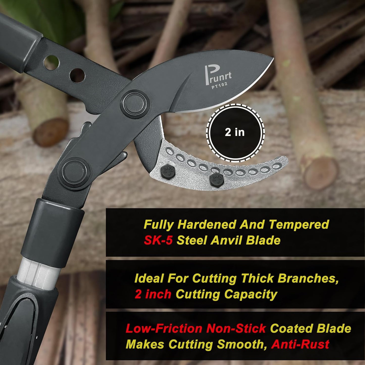 Loppers for Tree Trimming Heavy Duty, 26-40 Inch Handle Telescopic Tree Trimmer, Sync Drive Power Lever Pruner, 2 Inch Branch Cutter