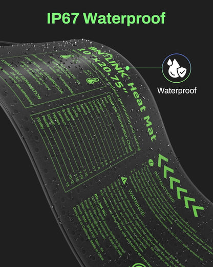 BN-LINK Durable Seedling Heat Mat for Seed Starting 10" x 20.75", 6 Pack Waterproof Warming Mat Plant Heating Pad for Seed Germination, Indoor Growing, Hydroponic, Greenhouse, ETL Listed