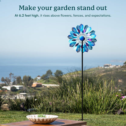 Garden Wind Spinners Outdoor, Metal Yard Spinner, Large Wind Spinner, Gift for Family Friends(84'' H x 24'' W)