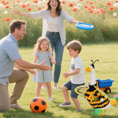 JIAYAN Porch Goose Fall Outfit: 2Pcs Cute Yellow Bee Costume Set 23"/ 17" Lawn Goose Statue Clothes for Theme Party Garden Patio Yard Outdoor Decoration