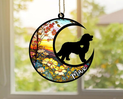 Personalized Dog Memorial, Custom Name Bernese Mountain Dog Christmas Ornament with Name, Custom Breeds, Pet Loss Light Catcher, Gifts for Lovers Loss of Pet Sympathy on Mothers Day Christmas