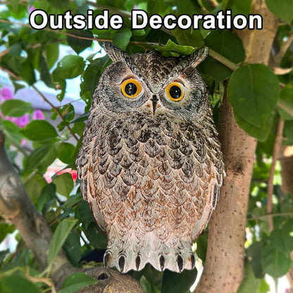 2 Pack Realistic Owl Statues for Indoor & Outdoor Decoration, Effective Birds Deterrent for Garden, Patio, Yard, and Home Decor, Suitable for Spring Decor (Brown & Gray)