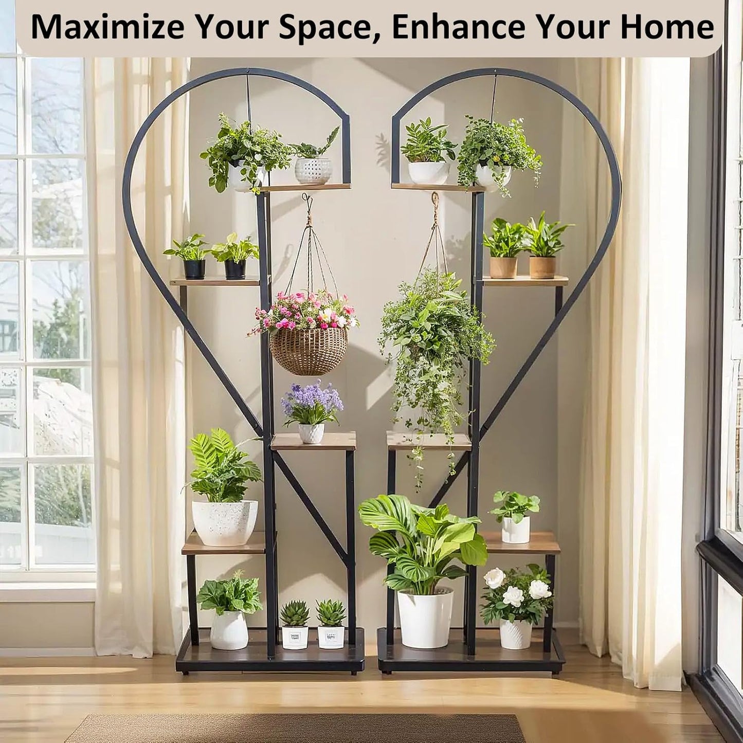 Plant Stands Indoor Tall: 5-Tier Corner Shelves Plant Stand Flower Hanging Planters for Indoor PlantsDisplay for Women(Easter Home Gift) 2PCS