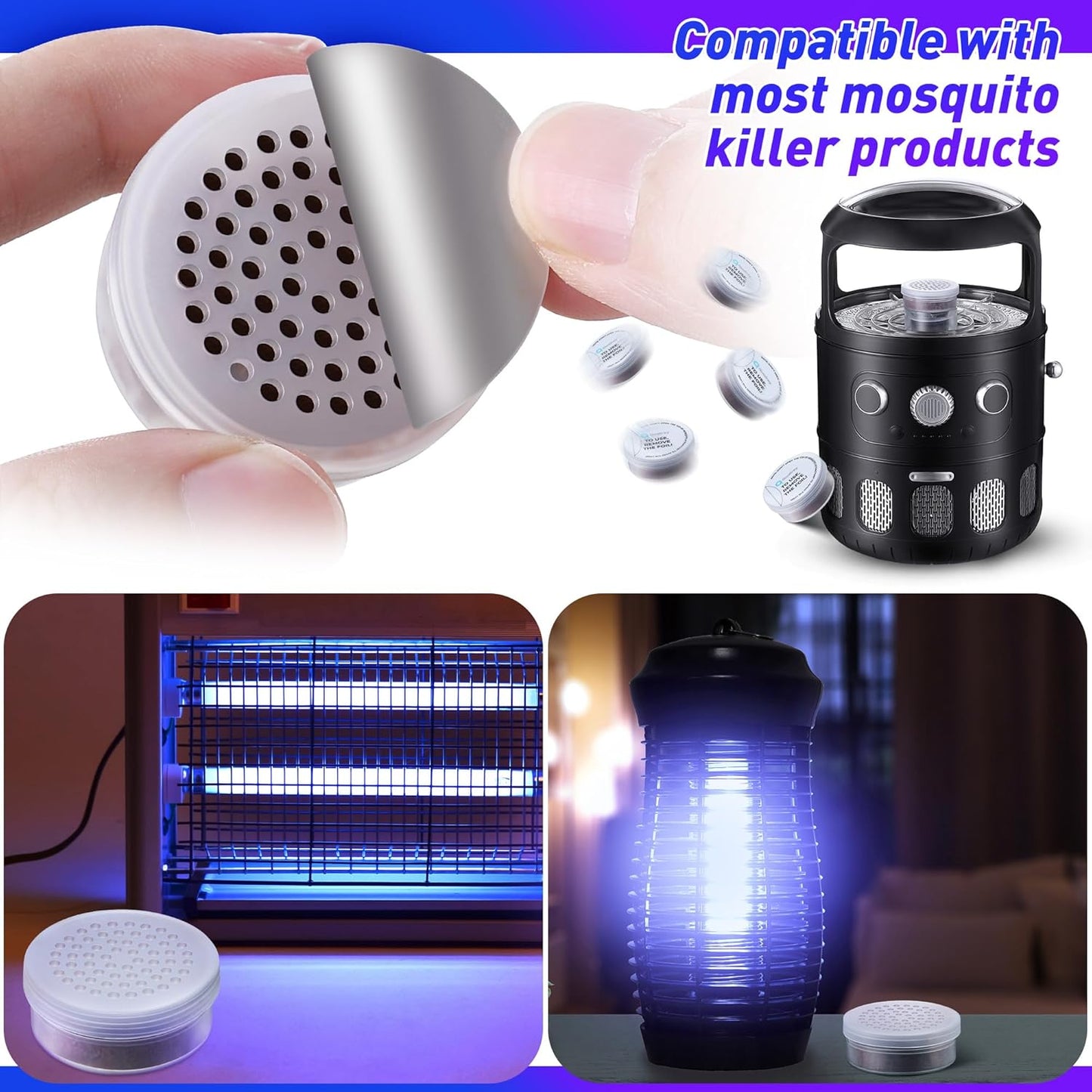 Qualirey 10 Pcs Mosquito Attractant for Bug Zapper, Each Last 60 Day Pest Lure Mosquito Trap Fly Biting Insect Bait Refill High Catch Rate Compatible with DynaTrap and All Insect Trap Indoor Outdoor