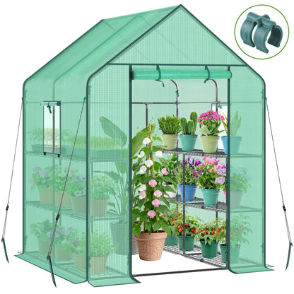 Ohuhu Greenhouse for Outdoors with Screen Windows, 57 x 57 x 76'' Walk in Plant Greenhouses Heavy