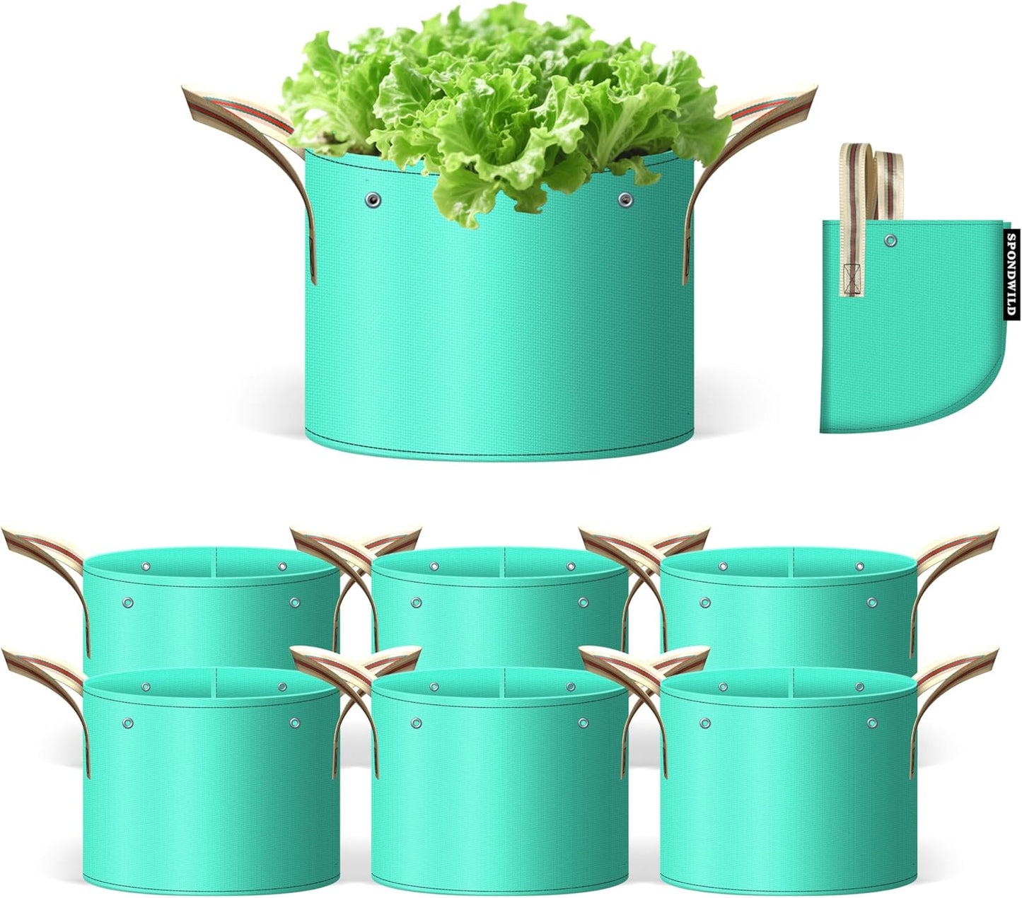 7 Pcs 7 Gallon Potato Grow Bag, PE Garden pots Plant Grow Bag with Branch-Binding Holes and Drain holefor for Vegetables, Strawberries, Flowers