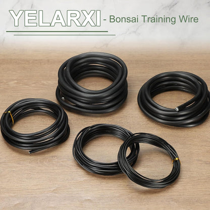 Bonsai Training Wire, 2mm x 16.4 ft Anodized Aluminum Floral Plant Training Wire Bendable Metal Stems Accessories for Gardening Branch Fixing Crafts (Black)