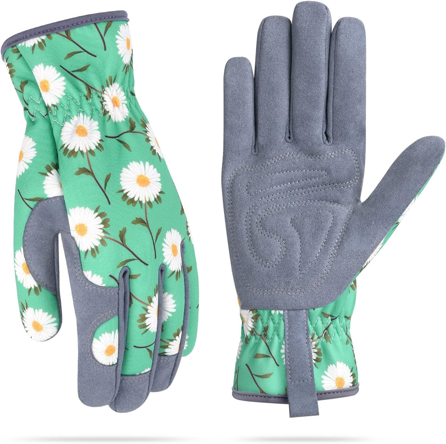 Womens Gardening Weeding Working Gloves, Leather Garden Glove for Women Thorn Proof No Stab for Digging, Planting,Pruning