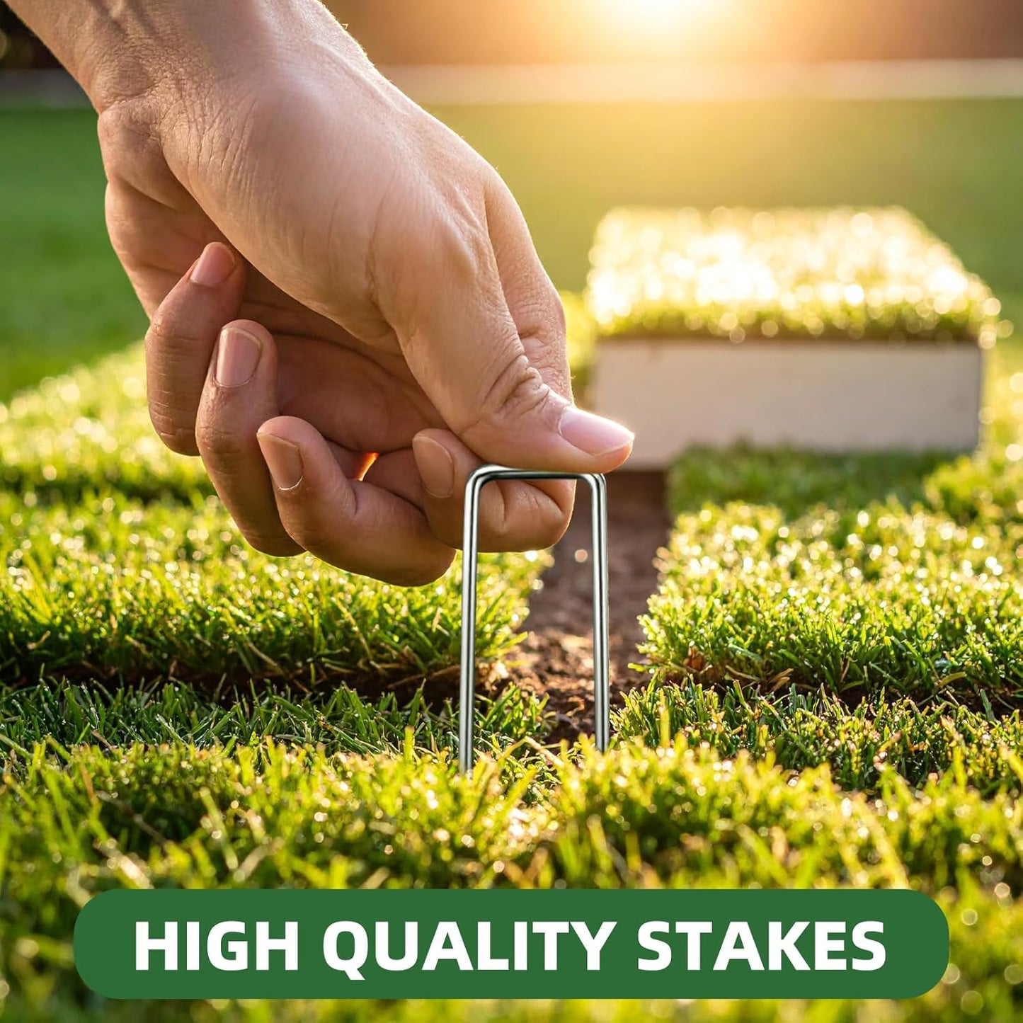 6 Inch Galvanized Landscape Staple, 11 Gauge Heavy Duty Garden Stakes for Barrier Fabric, Plant Stakes Ground Anchors 50 Pack