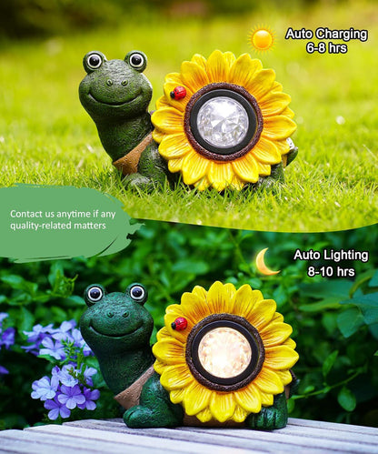 Solar Turtle Sunflower Light Garden Decor, Outdoor Statue Ornaments for Home Yard Lawn,Unique Gifts for Women Grandma Mom