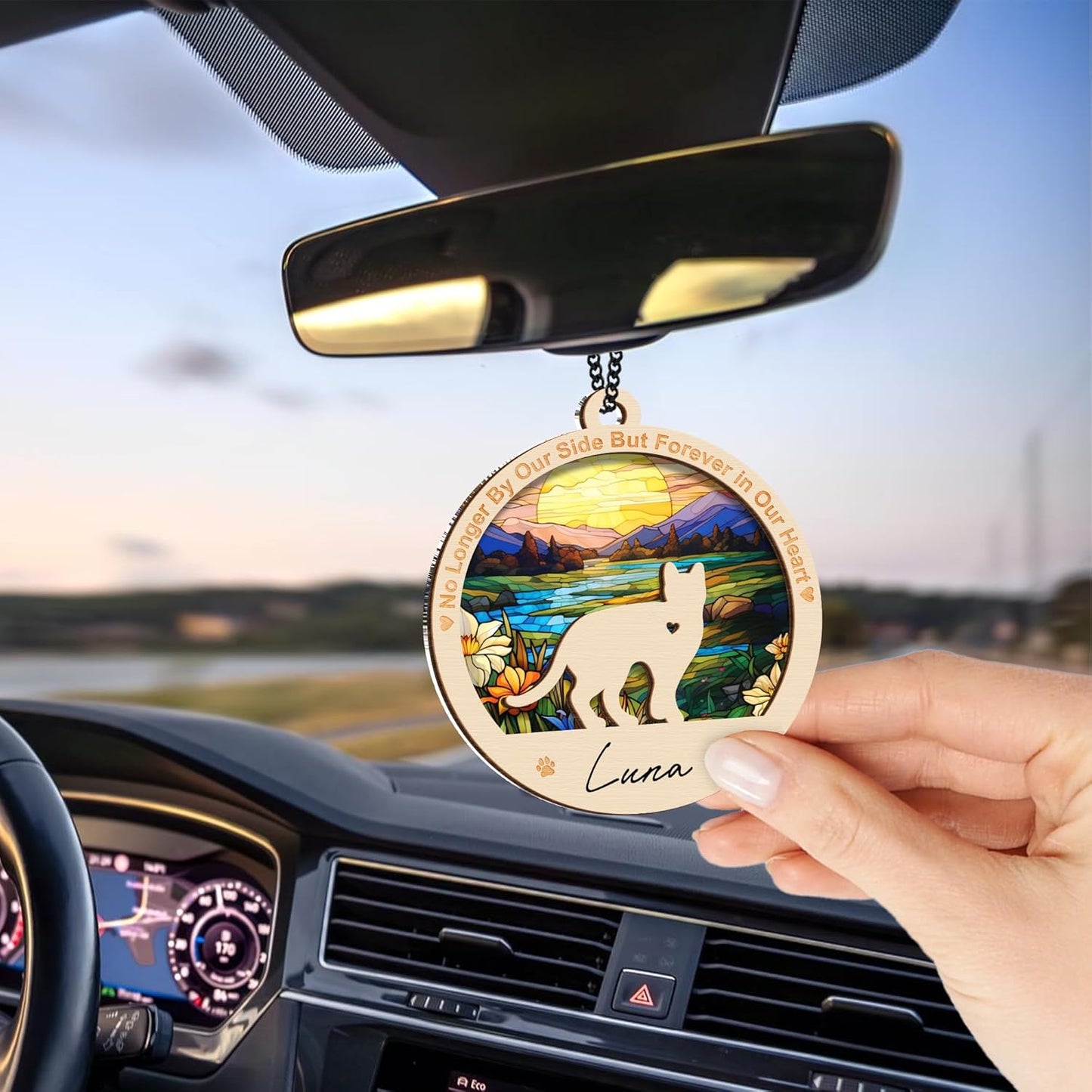 Cat Memorial Ornaments, Christmas Xmas Tree Ornament Window Hanging Car Sympathy Gift for Loss of Pet Bereavement Keepsake Remembrance Gifts for Cat Lovers Holiday Decoration PO235