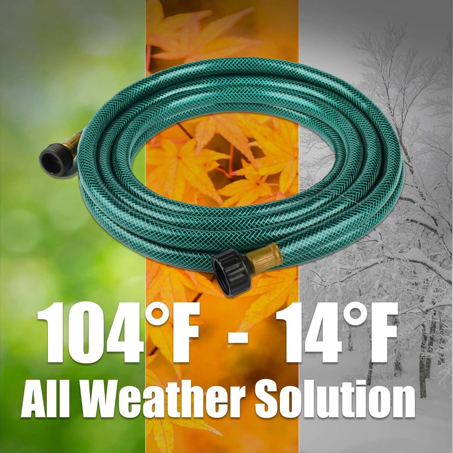 Garden Hose Leakproof for Gardener: 1/2” PVC Water Hoses with GHT Fittings - 25 FT No Kink and Flexible for Outdoor Watering