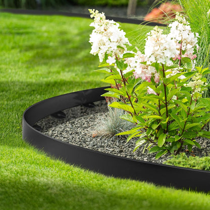 Landscape Edging, 2.0" x 60' Plastic Garden Edging with 60 Pcs Metal Spikes, Flexible Garden Border for Lawn, Landscaping, Flower Beds