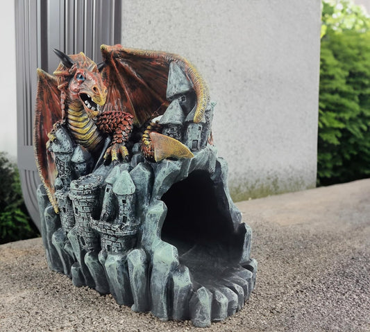 Dragon Statues Gutter Downspout Extension Statues Garden Decoration,Animal Downspout Diverter,Resin Statue Outdoor Decor,Gutter Extension Decorative,3"×4" Downspout Extender Diverter Splash Block
