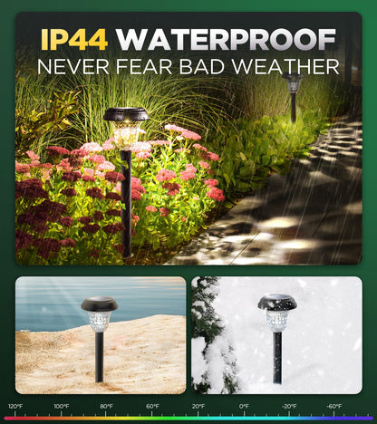 10 Pack Ultra Bright Solar Lights Outdoor Waterproof, from Dusk to Dawn Up to 12H Outdoor Solar