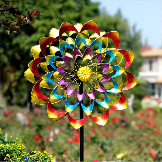 Garden Wind Spinners Outdoor Large Metal, 84'' Yard Art Wind Sculptures & Spinners, Windmills Gifts