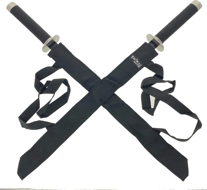 Otakumod Twin Tactical Machetes. 2 PCS Stainless Steel Fixed Blade Machete. For Collection, Gift, Outdoor Camping Cut Branches Ropes (Black)
