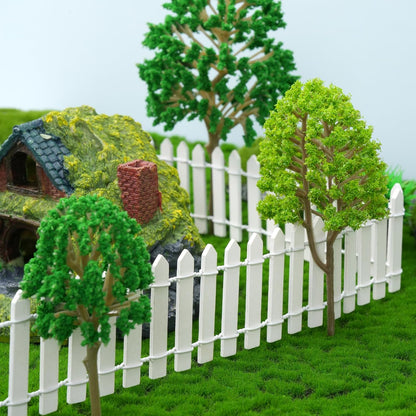 4 Pcs 35 Inch Fairy Garden Decor Mini Fence, Wood Picket Fence for Fairy Garden Supplies, Small Picket Fence for Doll House Decor DIY Crafts Plant Pot Micro Landscape Ornaments