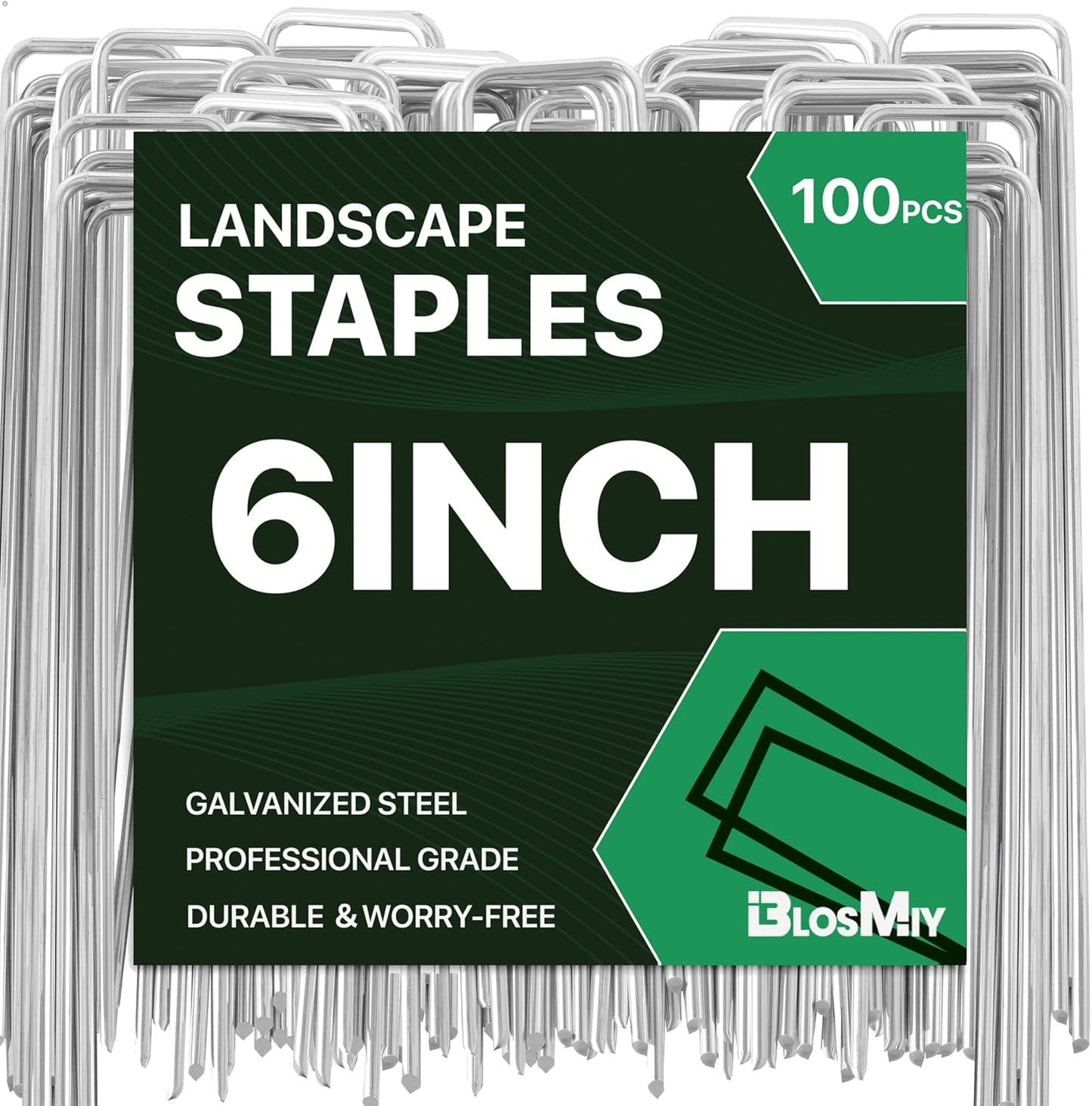 Landscape Staples 6inch,11Gauge Galvanized Lawn Staples, Sturdy Garden Stakes for Effortlessly Securing Weed Barrier Fabric,Ground Stabilization, and Tackling Outdoor Yard Work,Decorations