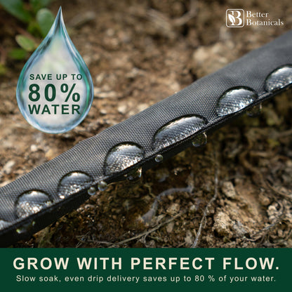Better Botanicals 100 FT Flat Soaker Hose (2 x 50 FT) – Drip Irrigation for Garden Beds, Raised