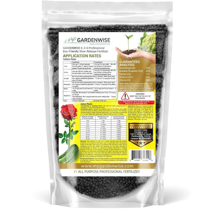 6-3-0 All-Purpose Professional Eco-Friendly Slow-Release Nitrogen Fertilizer with Iron & Calcium,Non-Burning, Enhances Soil Structure,for Indoor&Outdoor Plants,Vegetable Gardens (1 Quart)