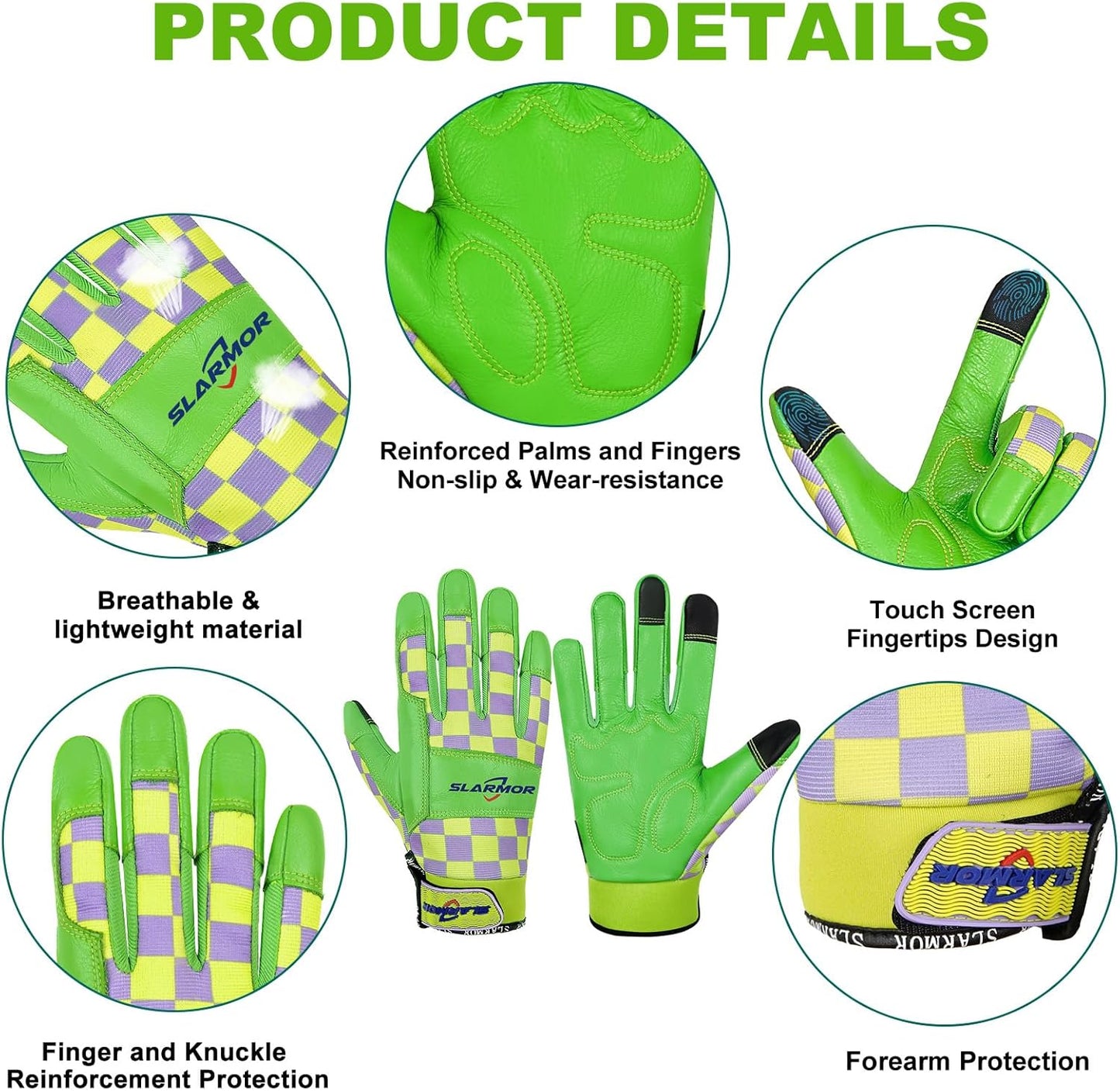 Leather-Gardening-Gloves for Women,Thorn-Proof Work-Gloves for Weeding,Digging,Planting,Pruning Yard garden Gloves