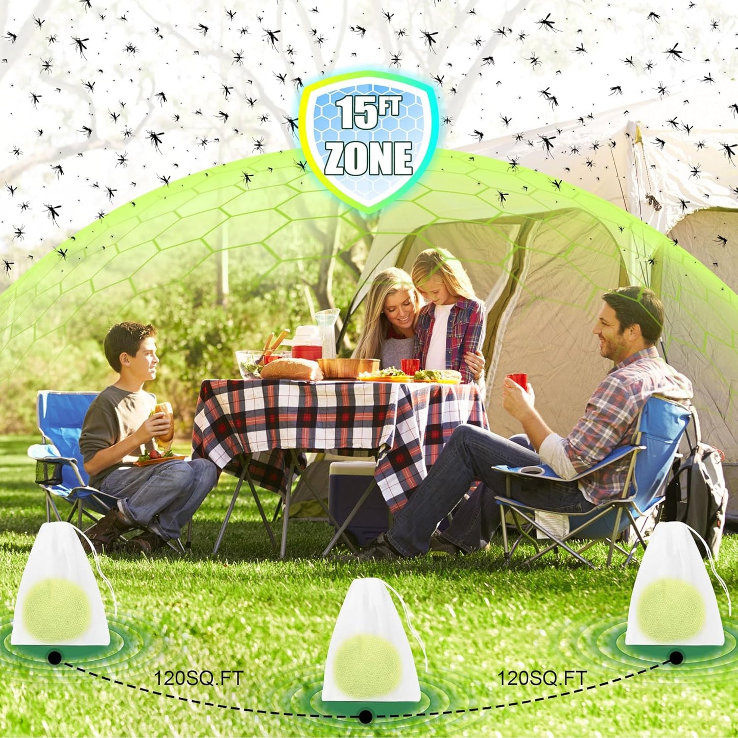 24 Pack Mosquito Repellent for Outdoor Patio, Natural Mosquito Deterrent for Yard Camping Travel, Powerful Fly Mosquito Control Repellant Indoor Outdoor Safe for Humans & Pets