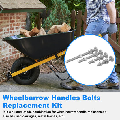 Wheelbarrow Handles Bolts Kit Replacement Wheelbarrow Rebuild 5/16 Stainless Carriage Nuts and Bolts Kit, Furniture Repair,Beds Sofa Table Chairs - 12 Pack