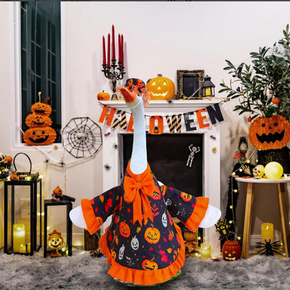 Halloween Goose Outfit for Porch Goose 23" Cement Statue Clothing - Halloween Outdoor Decoration for Patio Yard Lawn