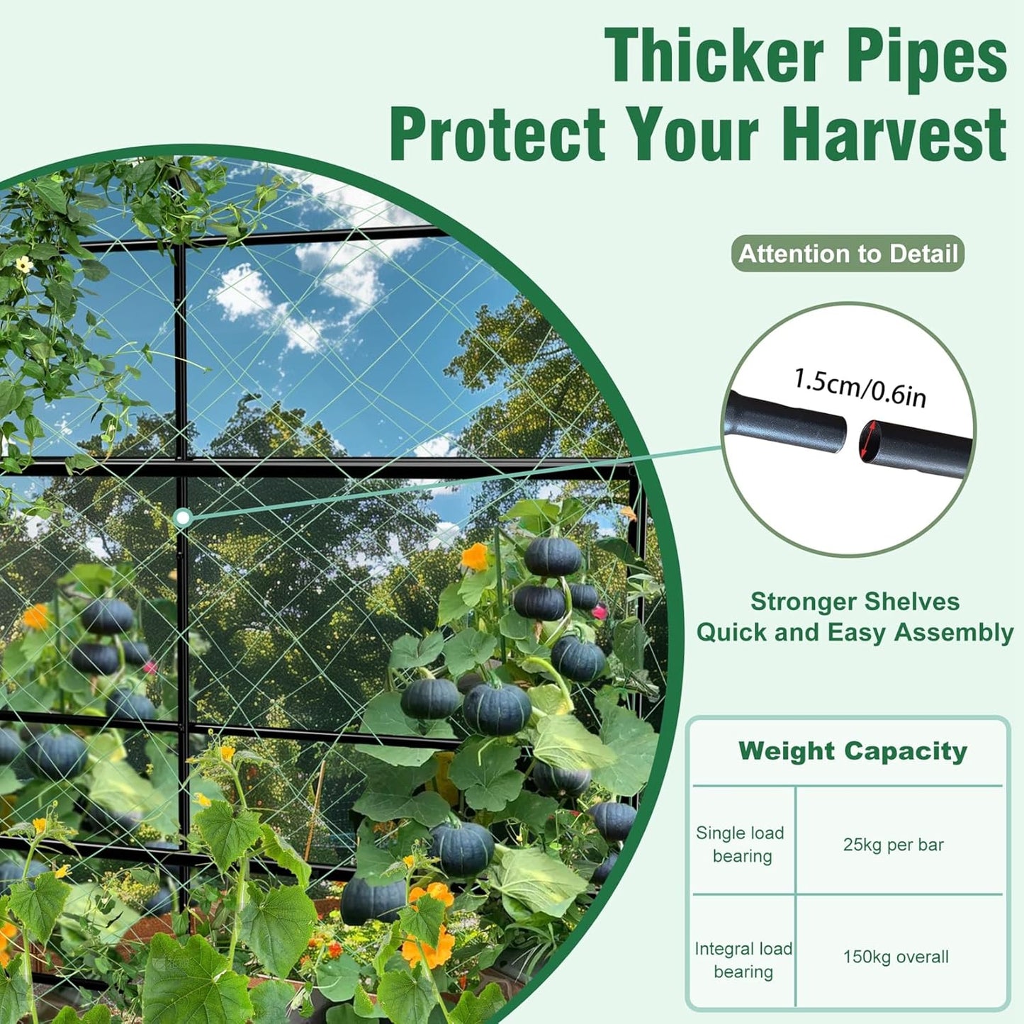 unho Garden Arch Trellis,7.2FT Extra Tall Polyethylene-Coated Stainless Steel Garden Trellis for Climbing Plants Outdoor Garden Trellis Arch for Cucumber Trellis,Metal Trellis for Climbing Plants