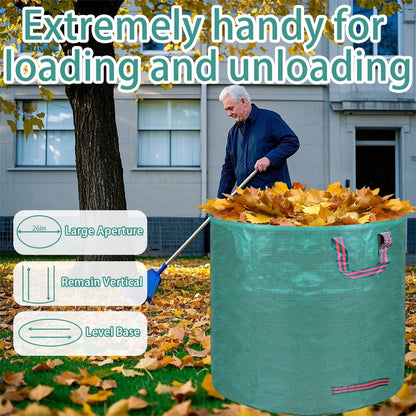 Reusable yard waste bags. 72-gallon large leaf bags(3-pack) Heavy-duty yard garden bag. Leaf bags with 4 handles that can stand upright. Great for collecting leaves and grass clippings