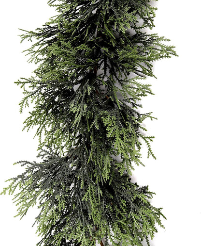 RECUTMS Artificial Garland 1pcs Fake Vines Ivy Greenery Stiff Leaves Plants Table Decor Faux Hanging Plastic Plant for Indoor Outdoor Home Party Wall Mantle (Green H)