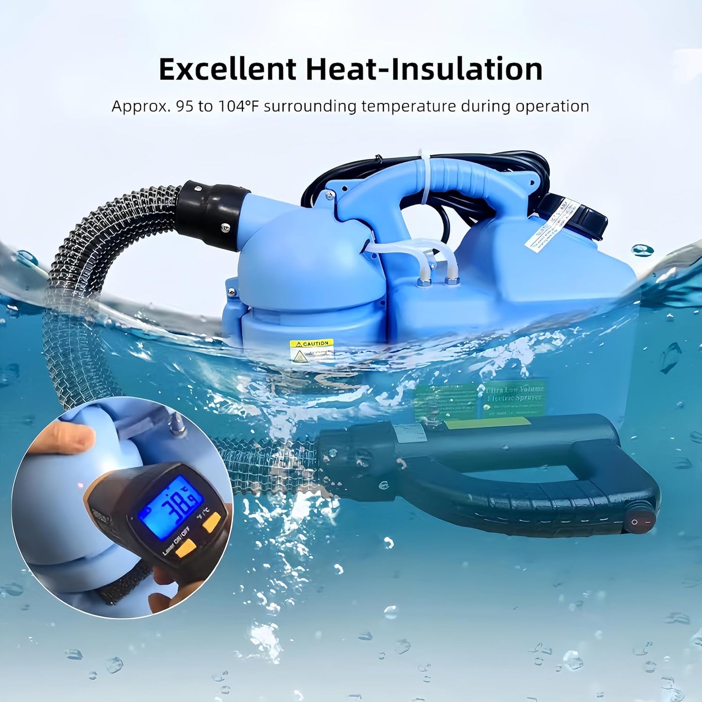 1.85 Gallon Electric ULV Fogger Machine, Portable Atomizer Fogger Sprayer, Misting Atomization System Indoor Outdoor for Home Yard Restaurant Hotel, 20-26FT