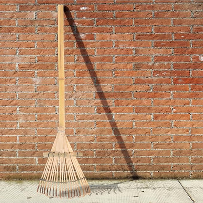 HANABASS Garden Rake Small Rake Bamboo Kids Leaf s for Lawns Garden Patio