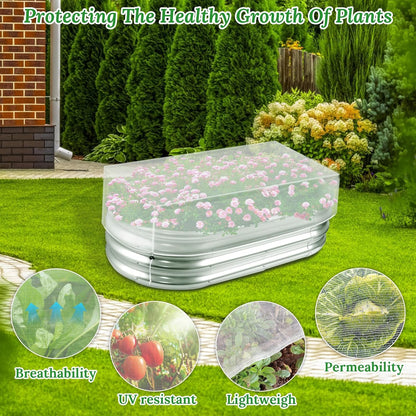 2 Pack Garden Netting for Raised Beds,Durable Ultra Fine Mesh Plant Covers with Drawstring to Keep Small Animals Pest Out,Raised Bed Bird Barrier Screen for Protecting Flowers Vegetables Fruits Crops