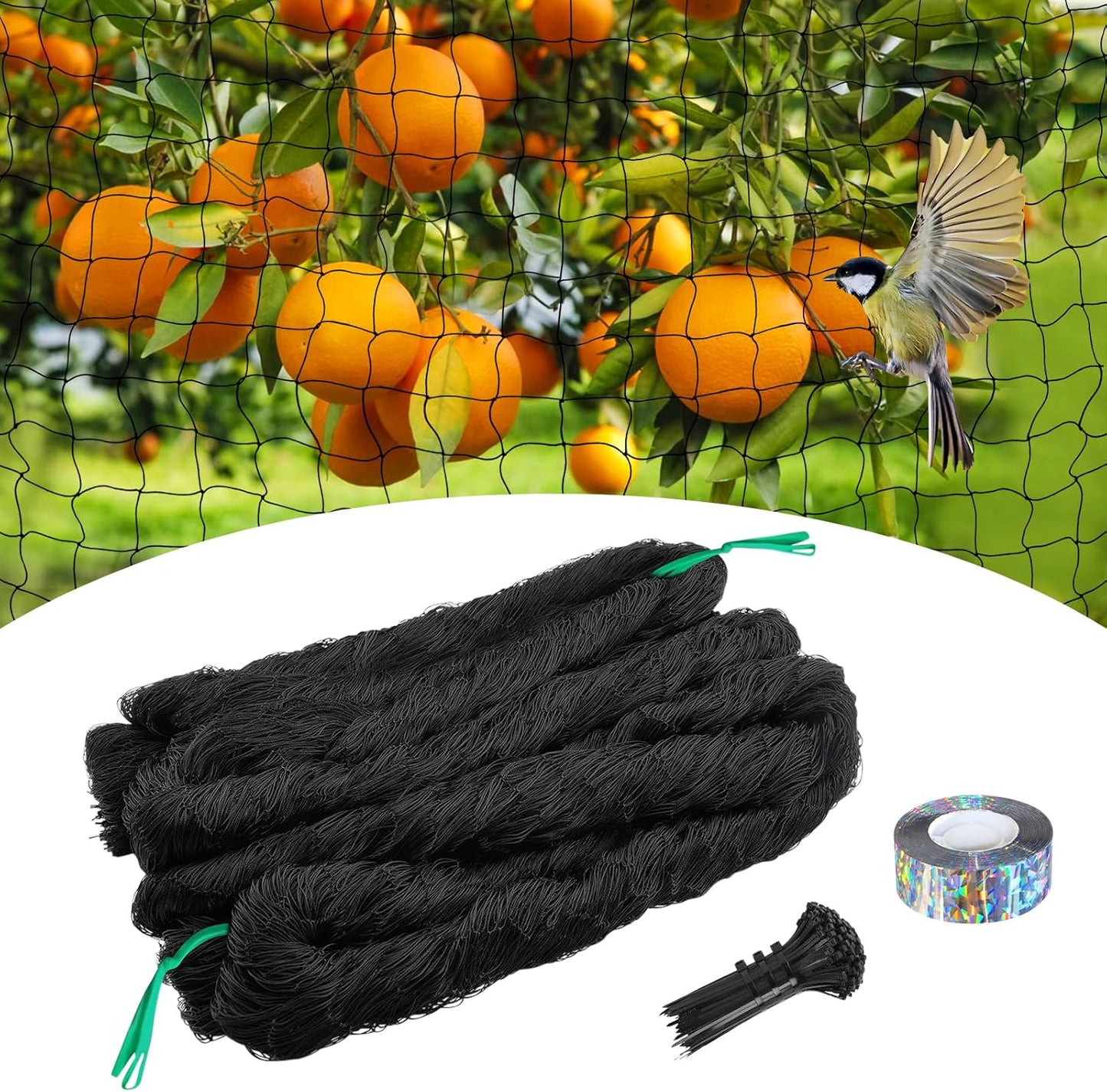 Bird Netting, 25 x 50 FT Heavy Garden Netting Reusable Protective Garden Netting for Plants Fruit Trees Vegetables Against Birds and Other Animals