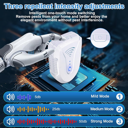 2025 Upgraded Ultrasonic Pest Repeller 6 Pack, Mouse Repellent Indoor Ultrasonic Plug in, Pest Control for Bugs Roaches Insects Mice Spiders Flies Cockroach Rodent Rat