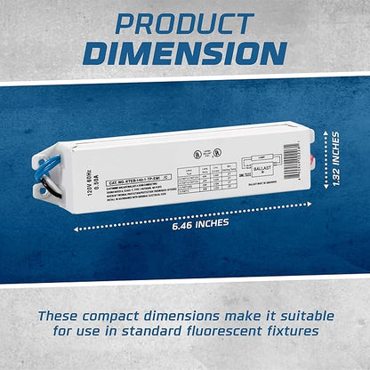 OHLECTRIC Replacement for Keystone KTEB-140-1-TP-EMI 1 Lamp T12 Electronic Fluorescent Ballast | 120V Input with Instant Start Operation | 0.88 Ballast Factor, UL-Approved