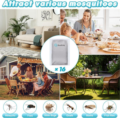 16 Pack Mosquito Attractant in Bulk, Lure for Bug Zapper Bait Refill Compatible with All Mosquito Trap Enhances Catch Rates for Indoor Outdoor Traps, Safe and Long Lasting